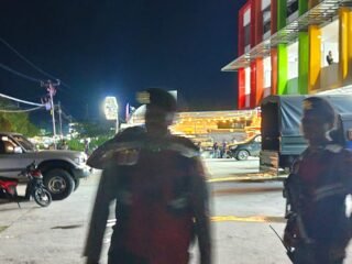 Patroli Pos Shelter Sat Samapta Polres Sarmi, Pantau Ibadah Tarawih di Kota Sarmi