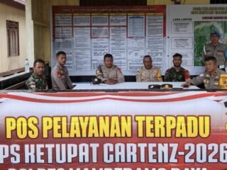Pos Pengamanan dan Pelayanan Terpadu Operasi Ketupat Cartenz 2026 Polres Mamberamo Raya